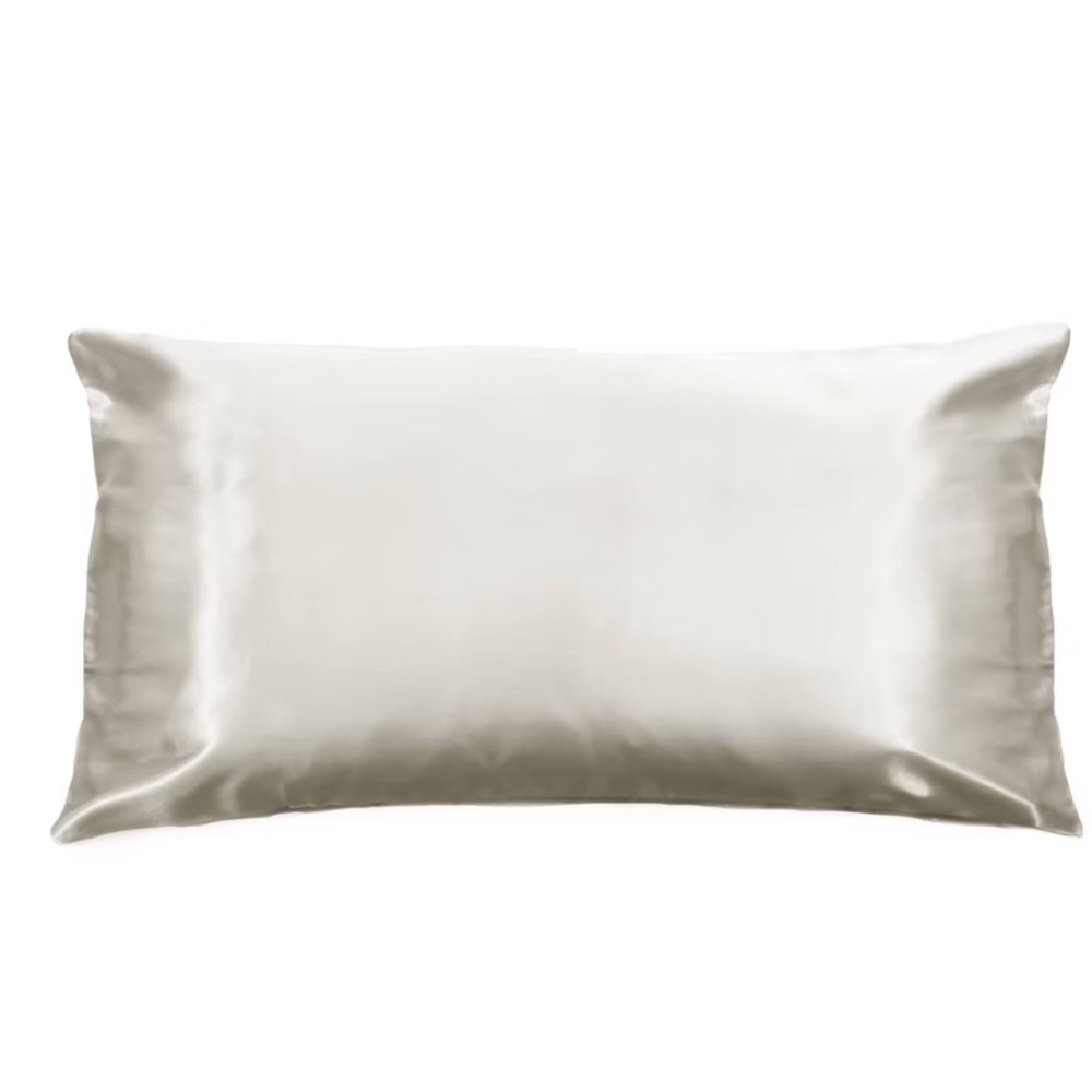 NEW Morning Glamour Standard Satin Solid Pillowcase White - King Size